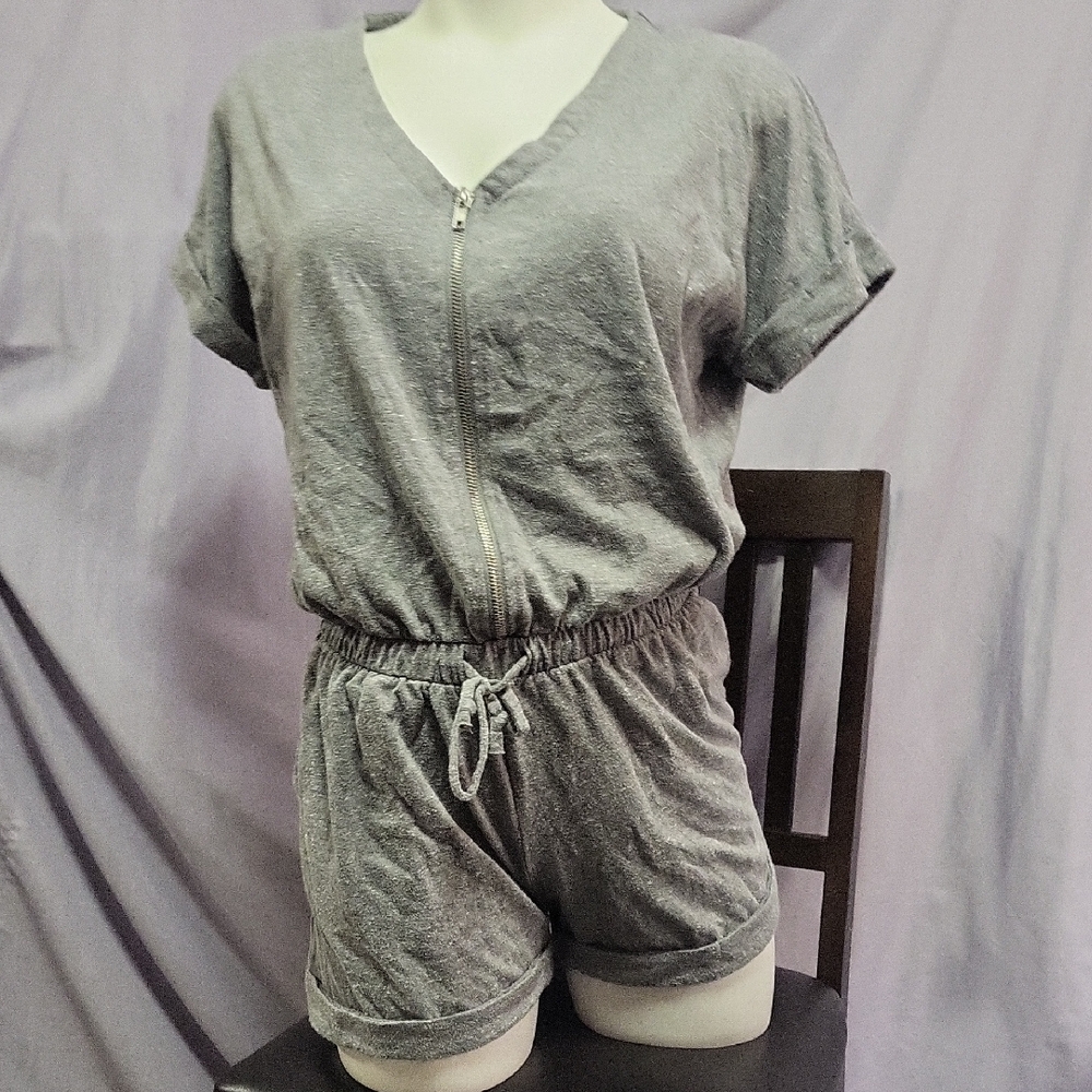 Victoria's Secret Heather Gray Zip-Up Romper